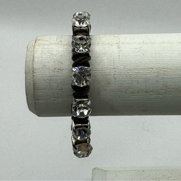 American Eagle large sparkling rhinestone woven bracelet 7” boho mob wife - Picture 11 of 13